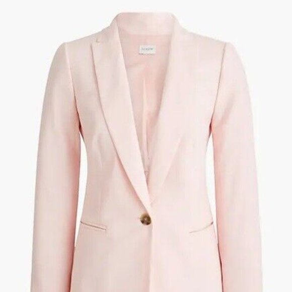 NW-6,8-J. Crew factory LINEN-COTTON HOLLAND BLAZER soft bloom